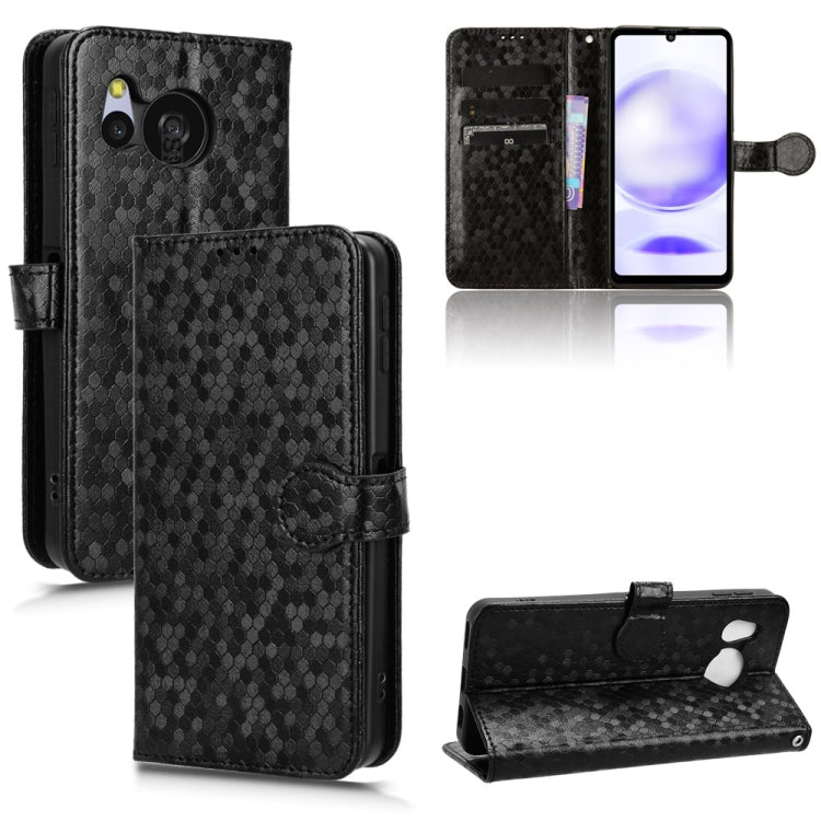 Custodia per telefono in pelle con trama a nido d'ape, For Sharp Aquos R9 Pro SH-54E, For Sharp Aquos Wish 4, For Sharp Aquos R9, For Sharp Aquos Sense8
