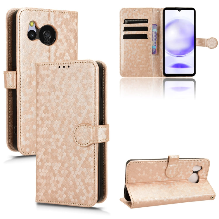 Custodia per telefono in pelle con trama a nido d'ape, For Sharp Aquos R9 Pro SH-54E, For Sharp Aquos Wish 4, For Sharp Aquos R9, For Sharp Aquos Sense8