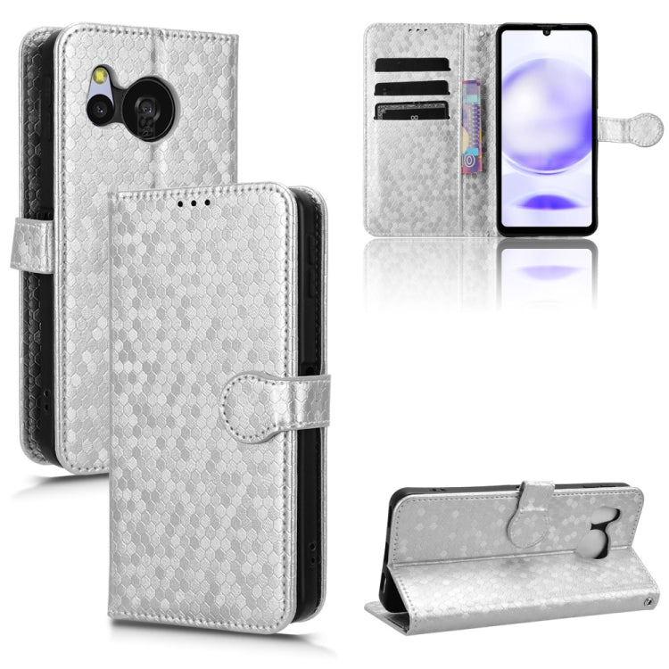 Custodia per telefono in pelle con trama a nido d'ape, For Sharp Aquos R9 Pro SH-54E, For Sharp Aquos Wish 4, For Sharp Aquos R9, For Sharp Aquos Sense8