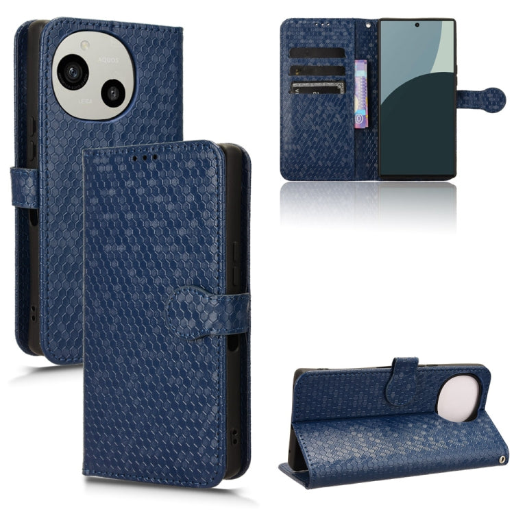 Custodia per telefono in pelle con trama a nido d'ape, For Sharp Aquos R9 Pro SH-54E, For Sharp Aquos Wish 4, For Sharp Aquos R9, For Sharp Aquos Sense8