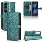 Custodia per telefono in pelle con trama a nido d'ape, For Sony Xperia 1 VIII, For Sony Xperia 10 VII, For Sony Xperia 1 VII, For Sony Xperia 10 VI