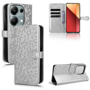 Custodia per telefono in pelle con trama a nido d'ape, For Xiaomi Redmi Note 13 Pro 4G Global, For Xiaomi Redmi Note 13 4G, For Xiaomi Redmi 13C 5G / 4G, For Xiaomi Poco X6 Pro / Redmi K70E 5G