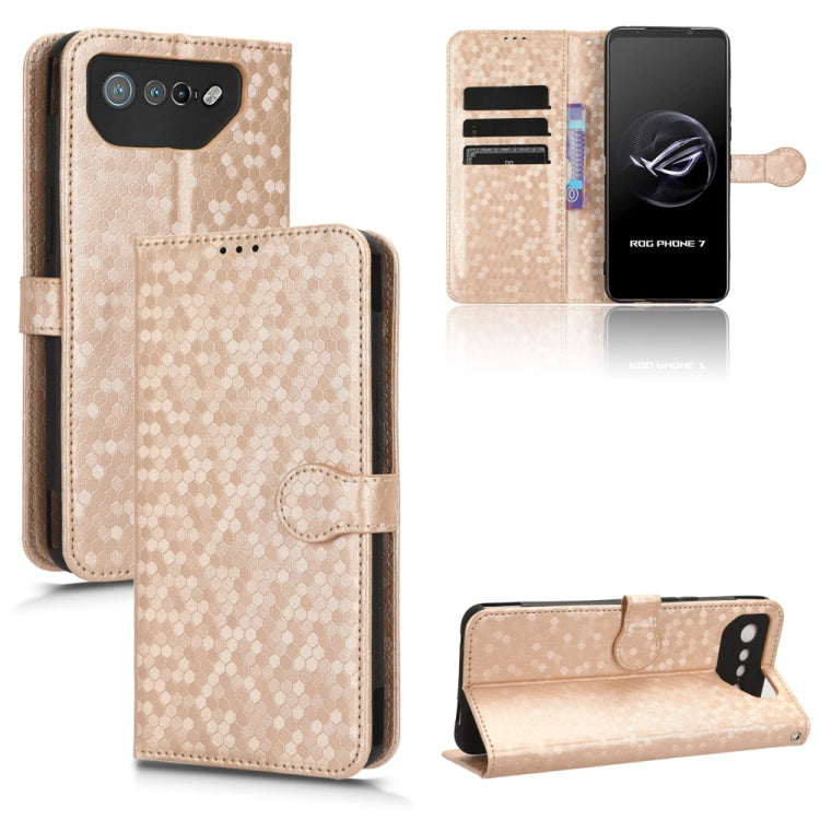 Custodia per telefono in pelle con trama a nido d'ape, For Asus ROG Phone 7