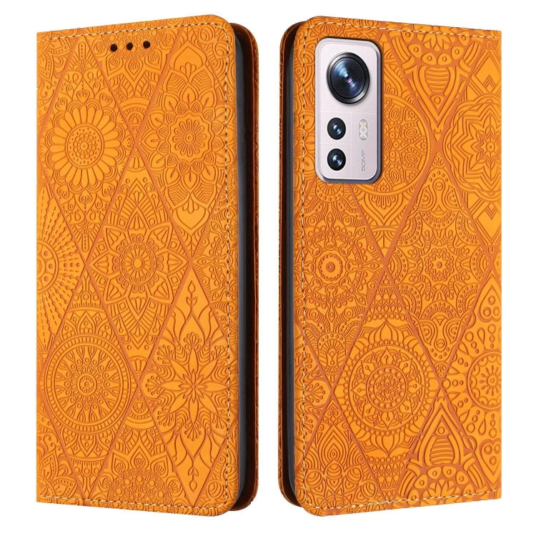 Custodia per telefono in pelle ad adsorbimento goffrata etnica, For Xiaomi 12 Lite, For Redmi Note 11 4G, For Xiaomi Redmi 9C / 10A, For Xiaomi Redmi 10C