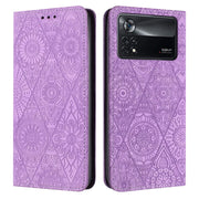 Custodia per telefono in pelle ad adsorbimento goffrata etnica, For Xiaomi Poco X4 Pro 5G, For Xiaomi Redmi 10, For Xiaomi Poco M4 Pro 5G, For Xiaomi 11 Lite