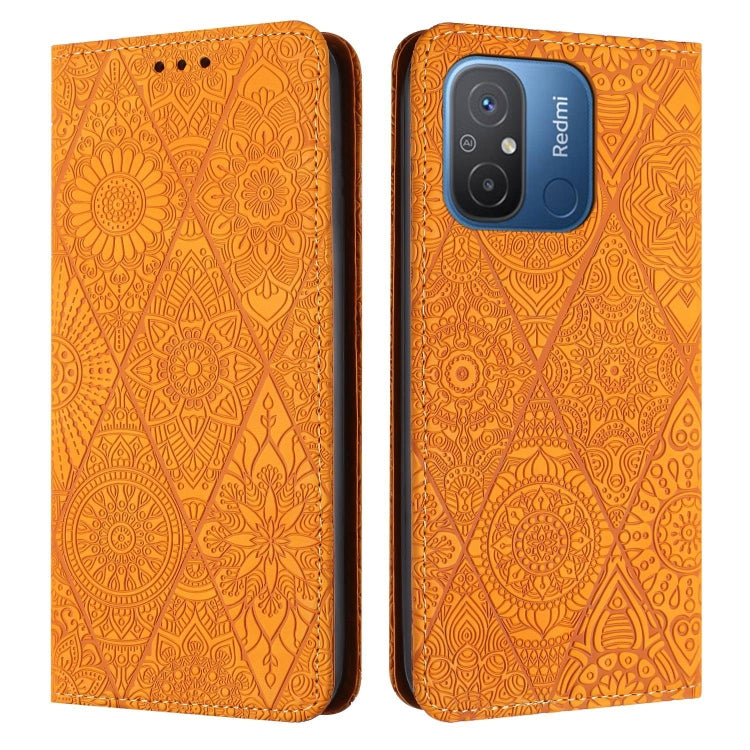Custodia per telefono in pelle ad adsorbimento goffrata etnica, For Xiaomi Redmi 12C, For Xiaomi Redmi A1+, For Xiaomi 12T / 12T Pro, For Xiaomi Redmi A1