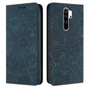 Custodia per telefono in pelle ad adsorbimento goffrata etnica, For Xiaomi Redmi 9, For Redmi Note 9, For Redmi Note 9 Pro, For Redmi Note 8T