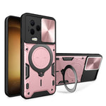 Custodia per telefono con supporto magnetico per camshield scorrevole con texture CD, For Infinix Note 12 4G