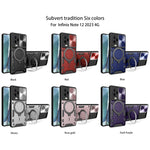 Custodia per telefono con supporto magnetico per camshield scorrevole con texture CD, For Infinix Note 12 4G