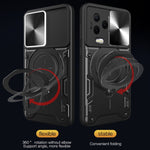 Custodia per telefono con supporto magnetico per camshield scorrevole con texture CD, For Infinix Note 12 4G
