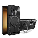 Custodia per telefono con supporto magnetico per camshield scorrevole con texture CD, For Infinix Note 12 4G