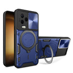 Custodia per telefono con supporto magnetico per camshield scorrevole con texture CD, For Infinix Note 12 4G