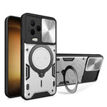 Custodia per telefono con supporto magnetico per camshield scorrevole con texture CD, For Infinix Note 12 4G