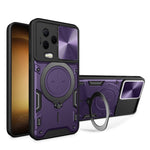 Custodia per telefono con supporto magnetico per camshield scorrevole con texture CD, For Infinix Note 12 4G
