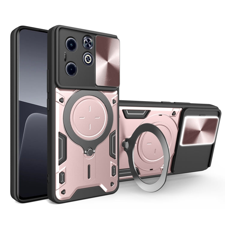 Custodia per telefono con supporto magnetico per camshield scorrevole con texture CD, For Infinix Hot 40i / Smart 8, For Infinix Note 30 4G/5G, For Infinix Note 30 Pro 4G, For Infinix Note 30 VIP 5G