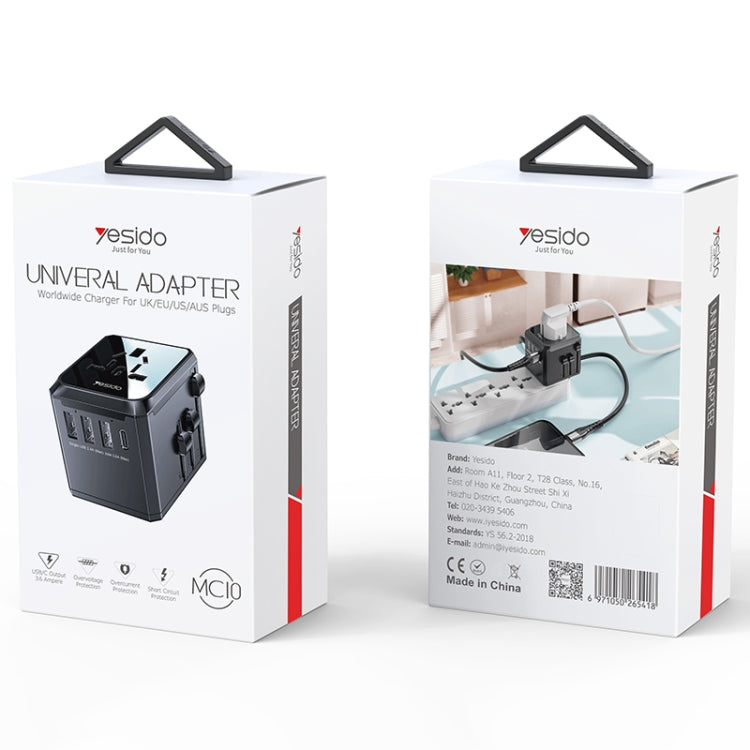 Adattatore da viaggio Yesido MC-10 3 porte USB + Type-C
