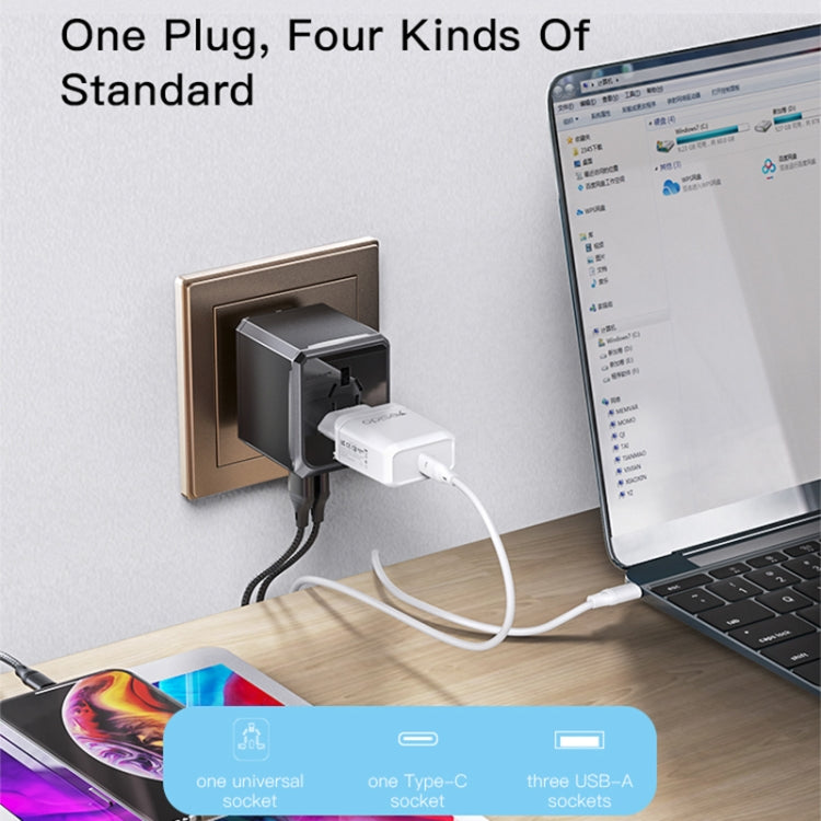 Adattatore da viaggio Yesido MC-10 3 porte USB + Type-C