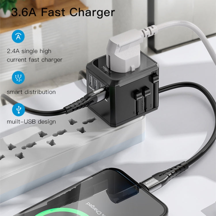 Adattatore da viaggio Yesido MC-10 3 porte USB + Type-C