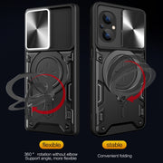 Custodia per telefono con supporto magnetico per camshield scorrevole con texture CD, For Xiaomi Poco M5 5G, For Xiaomi Redmi A1 4G, For Xiaomi Redmi Note 11 Global, For Xiaomi Redmi K40S / Poco F4