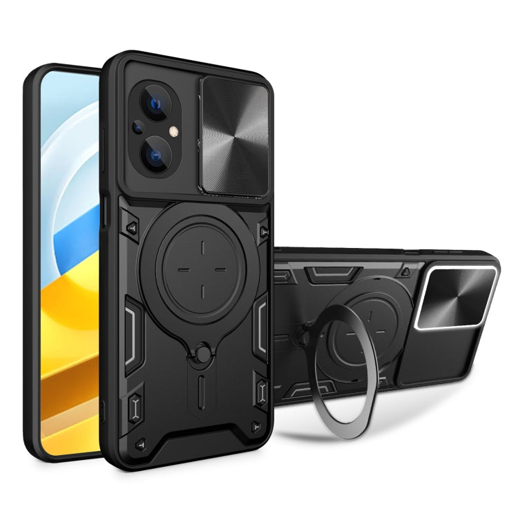 Custodia TPU con copri camera scorrevole per Xiaomi Poco M5