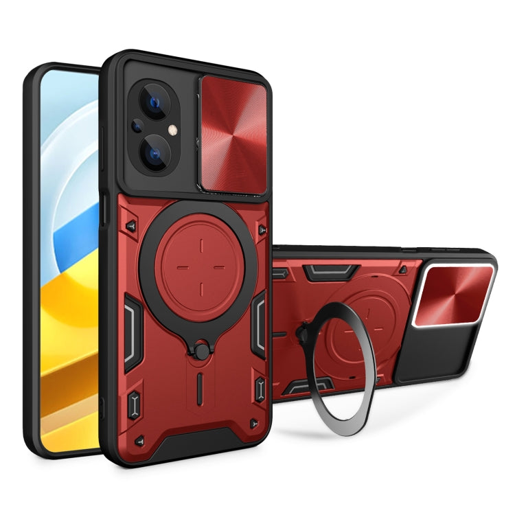 Custodia TPU con copri camera scorrevole per Xiaomi Poco M5