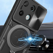 Custodia per telefono con supporto magnetico per camshield scorrevole con texture CD, For Xiaomi Redmi Note 13 Pro 5G, For Xiaomi 13T / Redmi K60 Ultra, For Xiaomi Redmi Note 12 Turbo, For Xiaomi Poco F5 Pro/Redmi K60