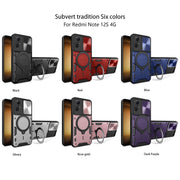 Custodia per telefono con supporto magnetico per camshield scorrevole con texture CD, For Xiaomi Redmi Note 12S 4G, For Xiaomi Redmi Note 12 4G, For Xiaomi Redmi Note 12 Pro 5G, For Xiaomi Redmi 12C