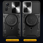 Custodia per telefono con supporto magnetico per camshield scorrevole con texture CD, For Xiaomi Redmi Note 12S 4G, For Xiaomi Redmi Note 12 4G, For Xiaomi Redmi Note 12 Pro 5G, For Xiaomi Redmi 12C