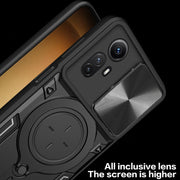 Custodia per telefono con supporto magnetico per camshield scorrevole con texture CD, For Xiaomi Redmi Note 12S 4G, For Xiaomi Redmi Note 12 4G, For Xiaomi Redmi Note 12 Pro 5G, For Xiaomi Redmi 12C