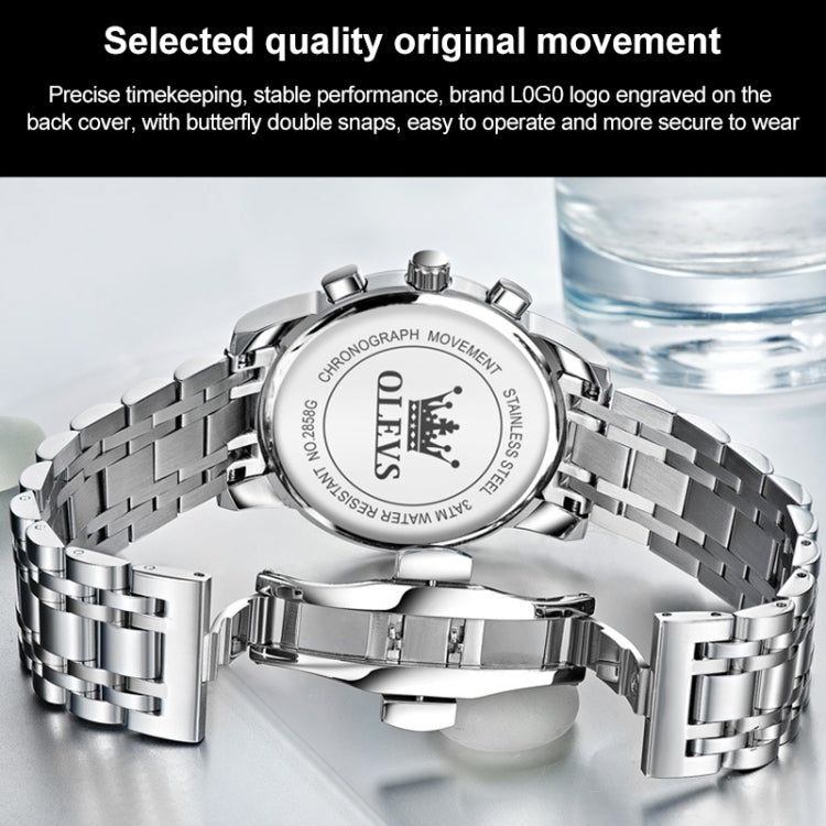 Orologio al quarzo impermeabile multifunzionale da uomo OLEVS 2858