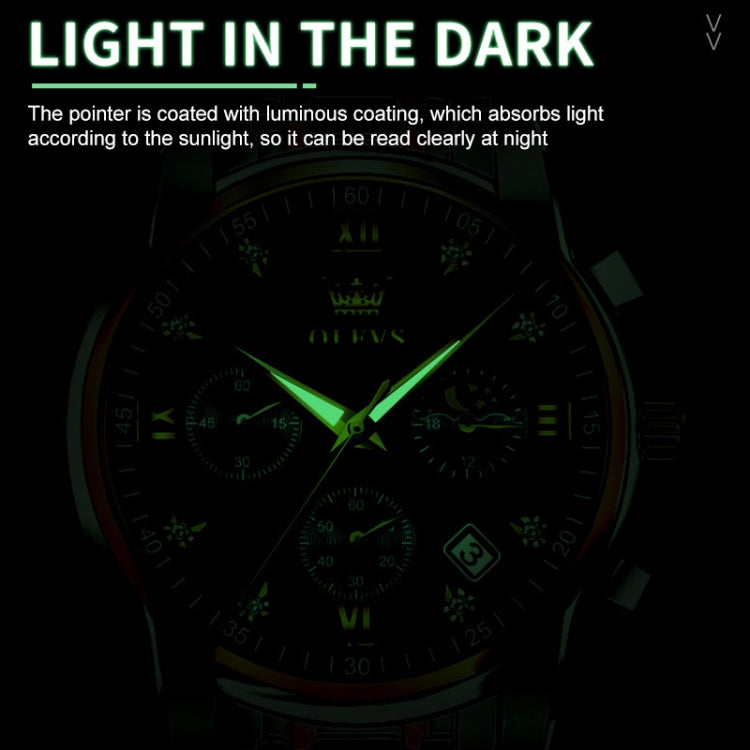Orologio al quarzo impermeabile multifunzionale da uomo OLEVS 2858