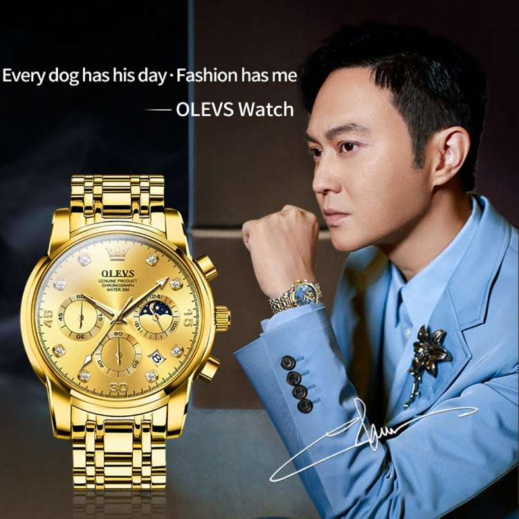 OLEVS 2889 Orologio al quarzo impermeabile luminoso multifunzionale da uomo
