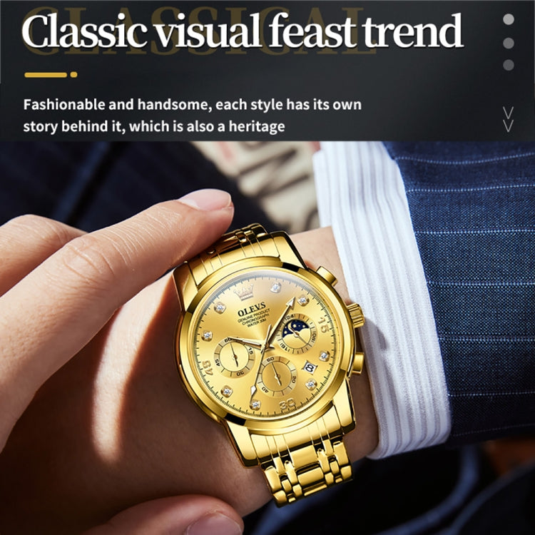 OLEVS 2889 Orologio al quarzo impermeabile luminoso multifunzionale da uomo