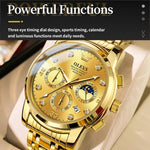 OLEVS 2889 Orologio al quarzo impermeabile luminoso multifunzionale da uomo