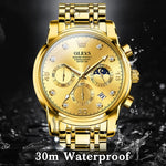 OLEVS 2889 Orologio al quarzo impermeabile luminoso multifunzionale da uomo