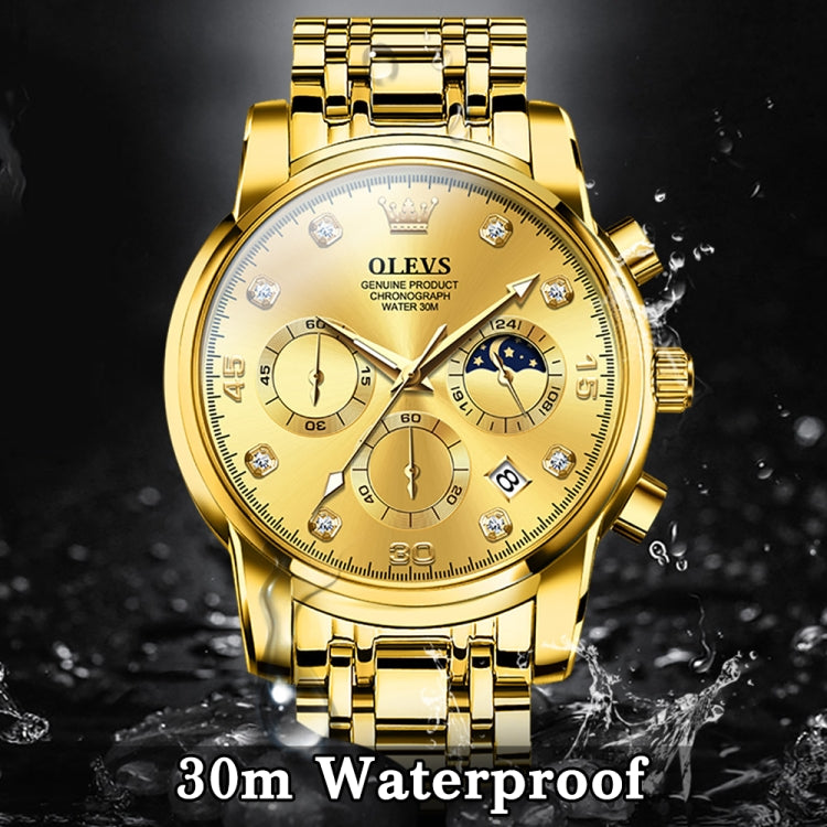 OLEVS 2889 Orologio al quarzo impermeabile luminoso multifunzionale da uomo