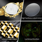 OLEVS 2889 Orologio al quarzo impermeabile luminoso multifunzionale da uomo