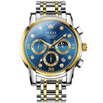 OLEVS 2889 Orologio al quarzo impermeabile luminoso multifunzionale da uomo