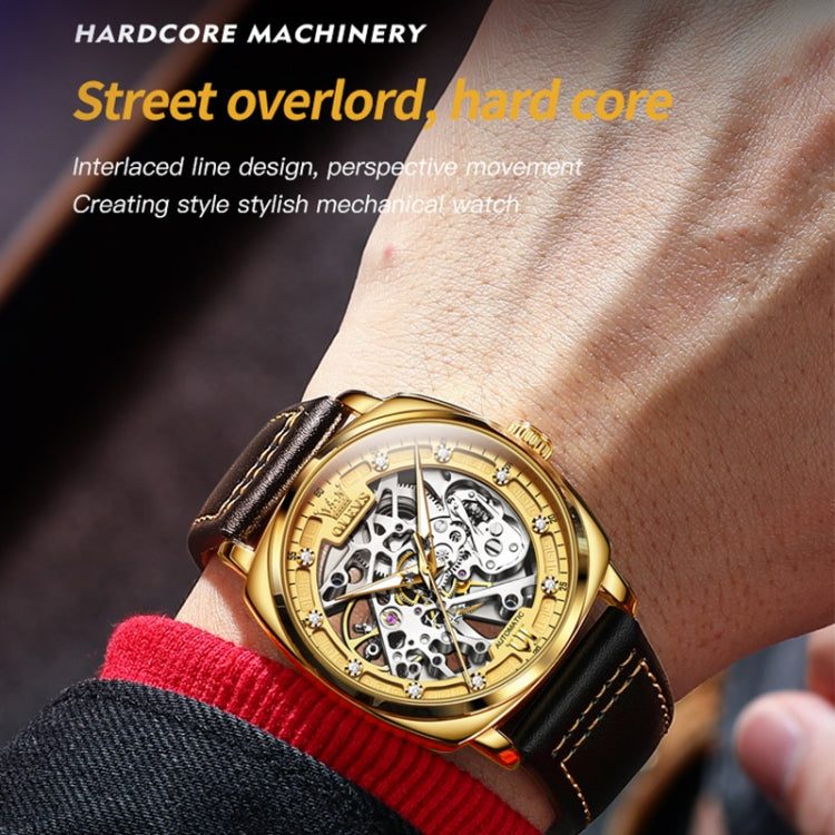 Orologio meccanico cavo impermeabile luminoso da uomo OLEVS 6651
