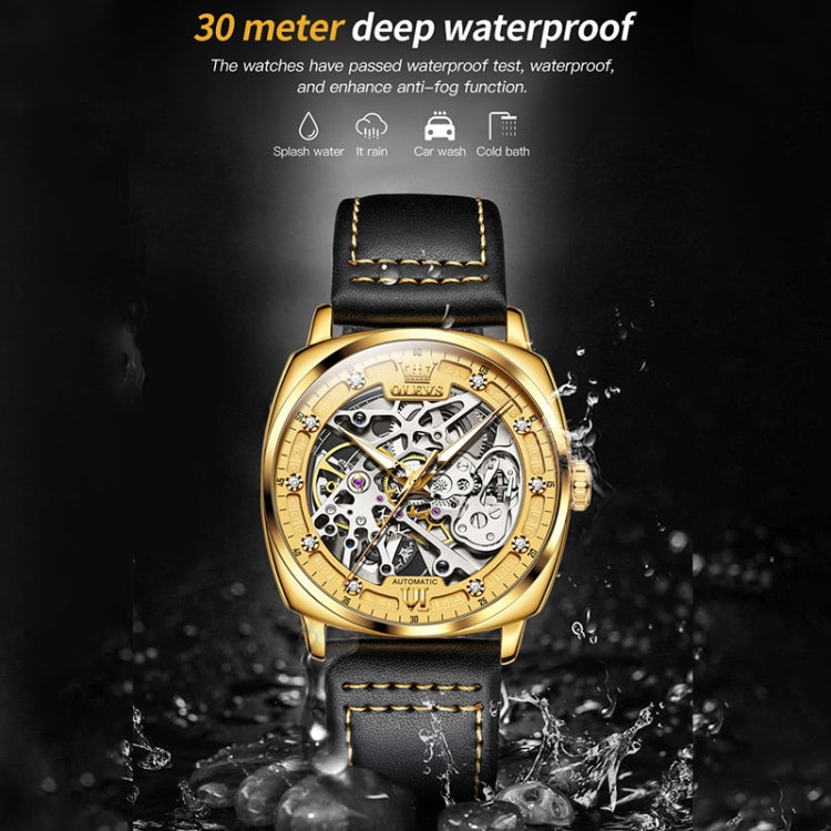 Orologio meccanico cavo impermeabile luminoso da uomo OLEVS 6651