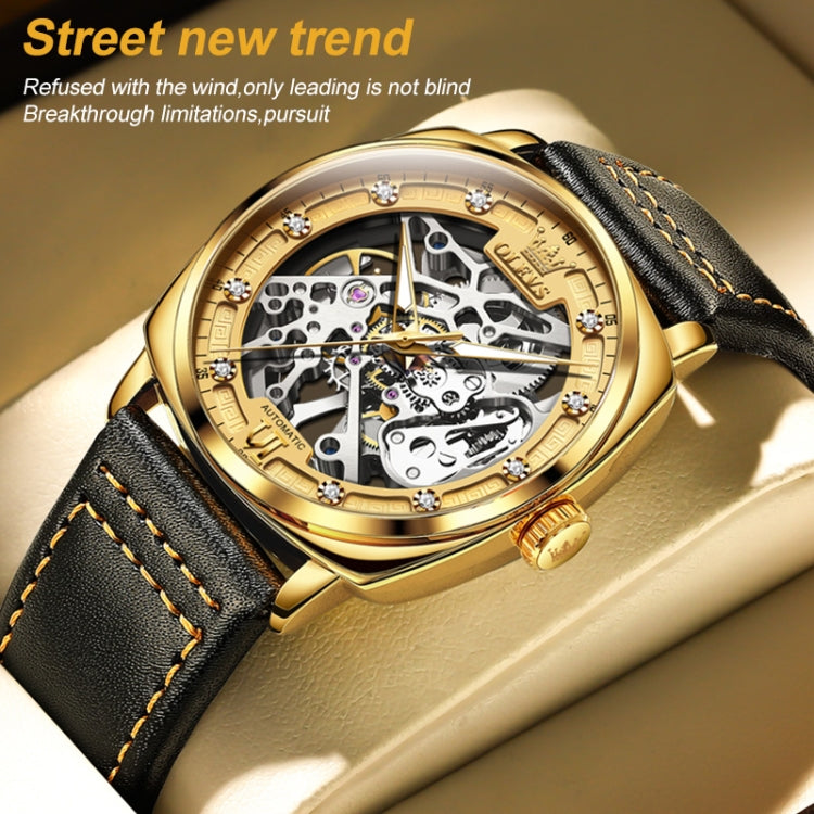 Orologio meccanico cavo impermeabile luminoso da uomo OLEVS 6651