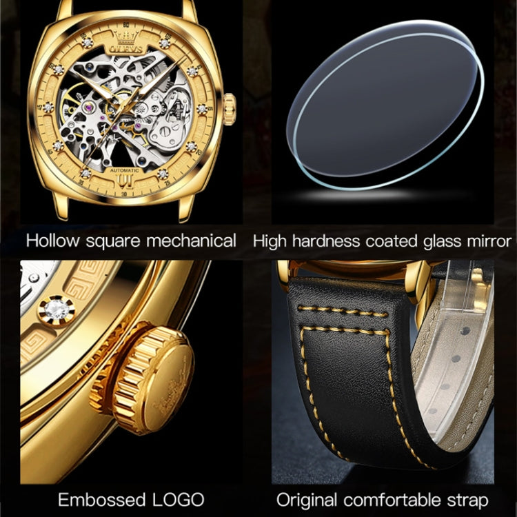 Orologio meccanico cavo impermeabile luminoso da uomo OLEVS 6651