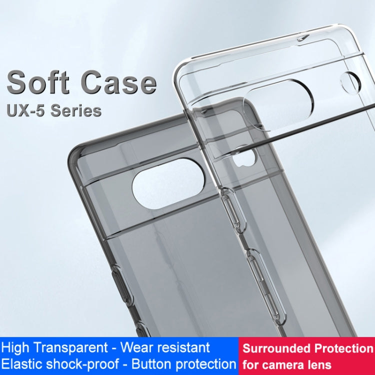 Custodia protettiva per telefono in TPU trasparente antiurto serie IMAK UX-5, For Google Pixel 7a