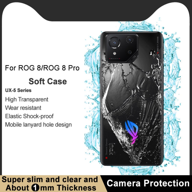 Custodia protettiva per telefono in TPU trasparente antiurto serie IMAK UX-5, For Asus ROG Phone 8 / Phone 8 Pro, For Asus ROG Phone 7