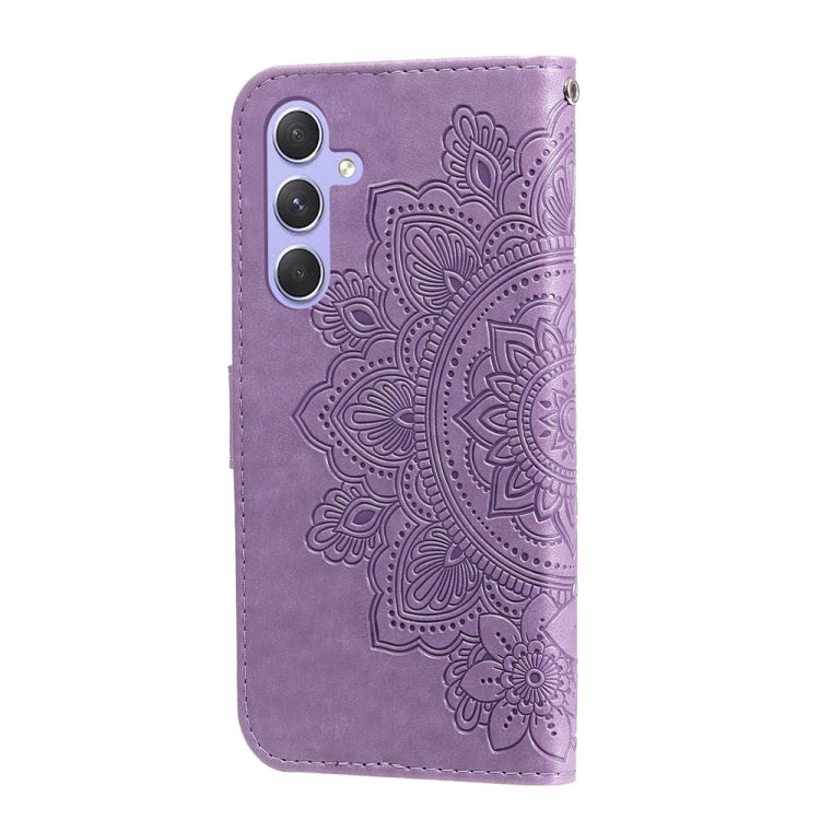Custodia per telefono in pelle goffrata con fiori a 7 petali, For Samsung Galaxy M54 5G