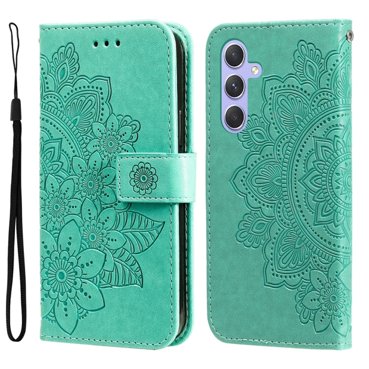 Custodia per telefono in pelle goffrata con fiori a 7 petali, For Samsung Galaxy M54 5G