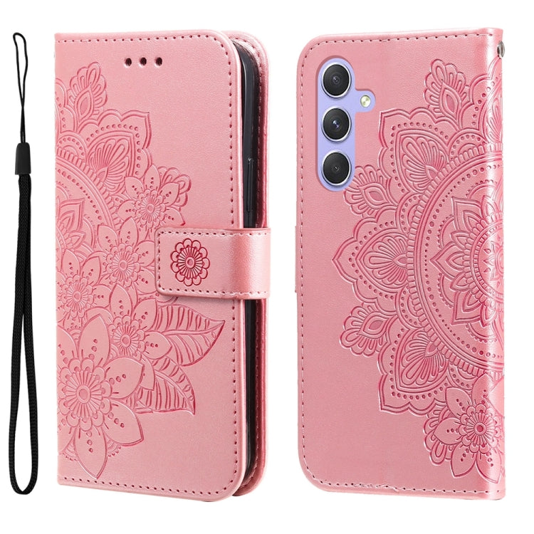 Custodia per telefono in pelle goffrata con fiori a 7 petali, For Samsung Galaxy M54 5G