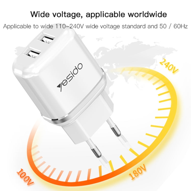 Caricatore da viaggio a doppia porta USB Yesido YC-26, YC-26