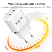 Caricatore da viaggio a doppia porta USB Yesido YC-26, YC-26