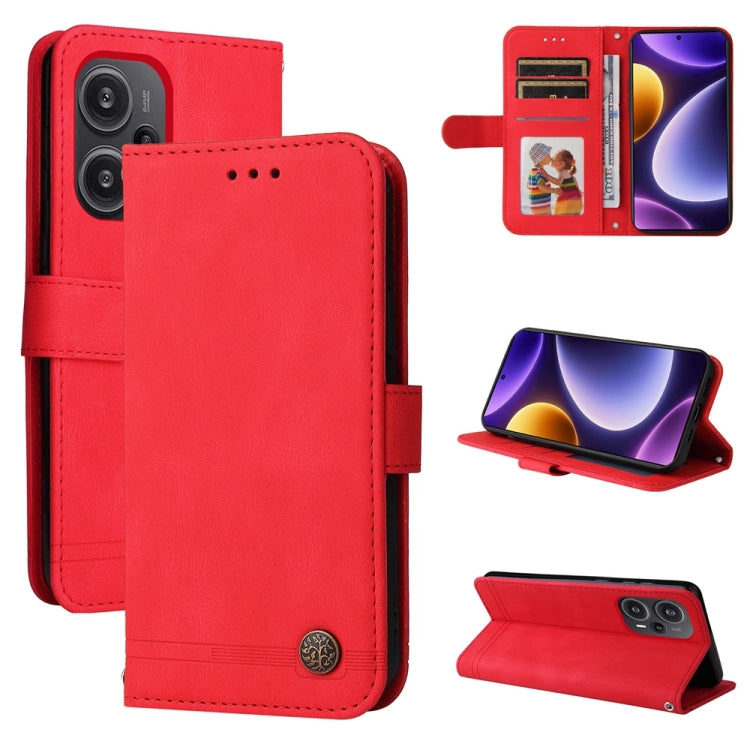 Custodia portafoglio in pelle con bottone per Xiaomi Redmi K60 Ul